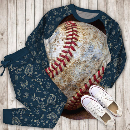 Baseball Pajama Set | Pajamas | Cotton Sleepwear Sets | Soft Long Sleeve Pjs | Raglan Shirt and Pants Set