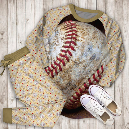 Baseball Pajama Set | Pajamas | Cotton Sleepwear Sets | Soft Long Sleeve Pjs | Raglan Shirt and Pants Set