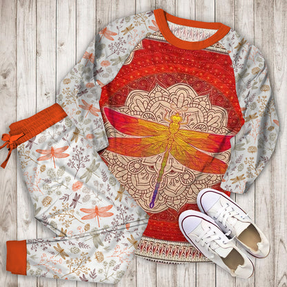 Dragonfly Red Dragonfly Pajama Set | Pajamas | Cotton Sleepwear Sets | Soft Long Sleeve Pjs | Raglan Shirt and Pants Set