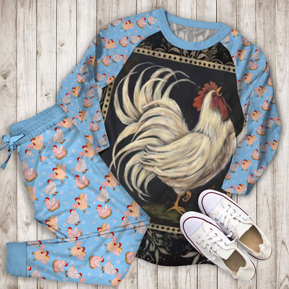 Chicken Pajama Set | Pajamas | Cotton Sleepwear Sets | Soft Long Sleeve Pjs | Raglan Shirt and Pants Set