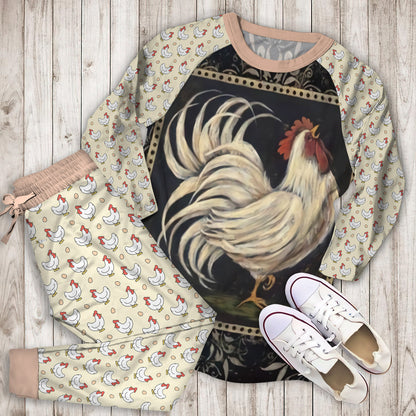 Chicken Pajama Set | Pajamas | Cotton Sleepwear Sets | Soft Long Sleeve Pjs | Raglan Shirt and Pants Set