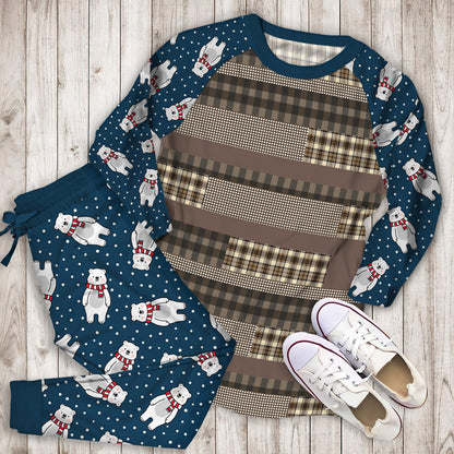 Woolrich Winter Plains Pajama Set |Sleepwear Pjs Sets | Raglan Shirt Pants Set