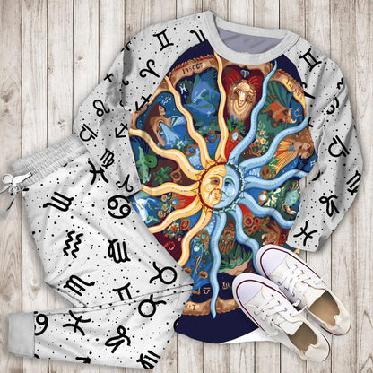 Zodiac Pajama Set |Sleepwear Pjs Sets | Raglan Shirt Pants Set