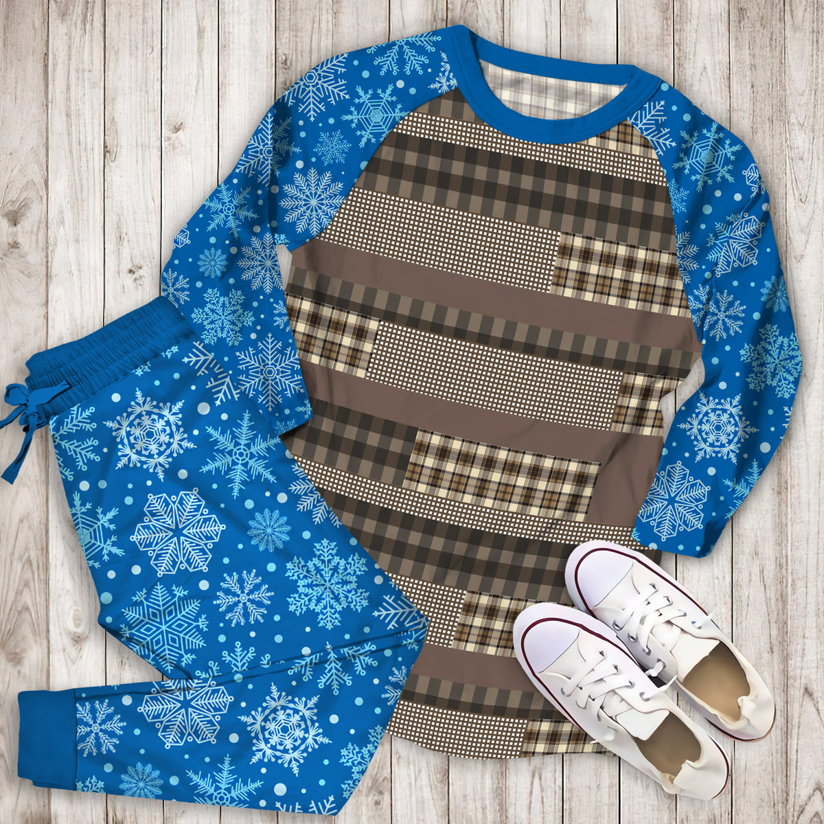 Woolrich Winter Plains Pajama Set |Sleepwear Pjs Sets | Raglan Shirt Pants Set