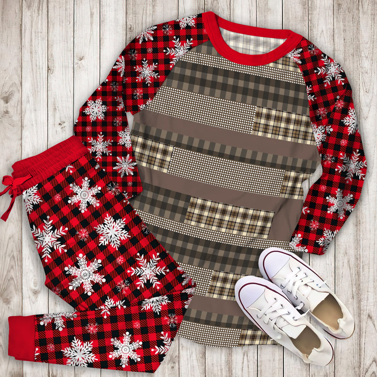 Woolrich Winter Plains Pajama Set |Sleepwear Pjs Sets | Raglan Shirt Pants Set