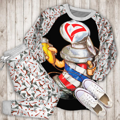 Barber Pole Pajama Set | Pajamas | Cotton Sleepwear Sets | Soft Long Sleeve Pjs | Raglan Shirt and Pants Set