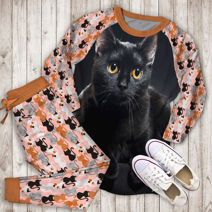Cat Pajama Set | Pajamas | Cotton Sleepwear Sets | Soft Long Sleeve Pjs | Raglan Shirt and Pants Set