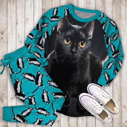 Cat Pajama Set | Pajamas | Cotton Sleepwear Sets | Soft Long Sleeve Pjs | Raglan Shirt and Pants Set
