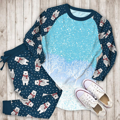 Winter Pajama Set | Pajamas | Cotton Sleepwear Sets | Soft Long Sleeve Pjs | Raglan Shirt and Pants Set