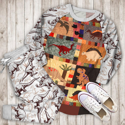 Dinosaur Pajama Set | Pajamas | Cotton Sleepwear Sets | Soft Long Sleeve Pjs | Raglan Shirt and Pants Set