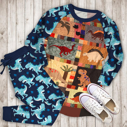 Dinosaur Pajama Set | Pajamas | Cotton Sleepwear Sets | Soft Long Sleeve Pjs | Raglan Shirt and Pants Set