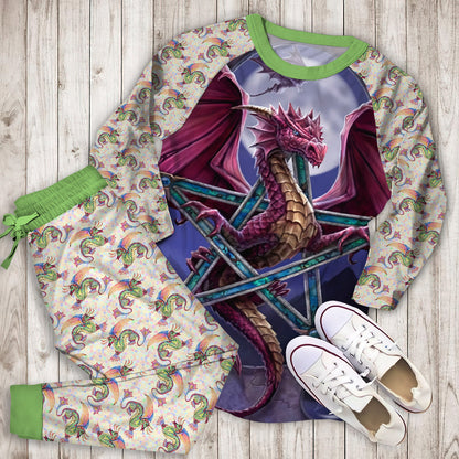 Dragon Pajama Set |Sleepwear Pjs Sets | Raglan Shirt Pants Set
