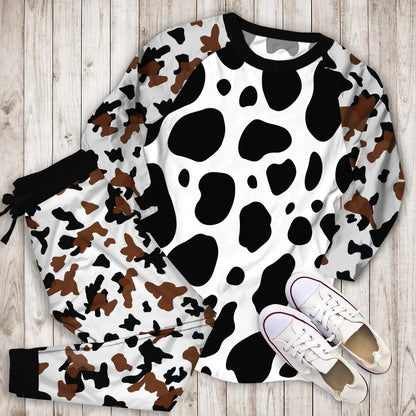 Cow Pajama Set | Pajamas | Cotton Sleepwear Sets | Soft Long Sleeve Pjs | Raglan Shirt and Pants Set