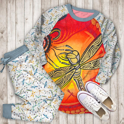 Dragonfly Pajama Set | Pajamas | Cotton Sleepwear Sets | Soft Long Sleeve Pjs | Raglan Shirt and Pants Set