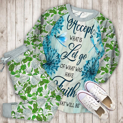 Hydrangea Accept Pajama Set | Pajamas | Cotton Sleepwear Sets | Soft Long Sleeve Pjs | Raglan Shirt and Pants Set