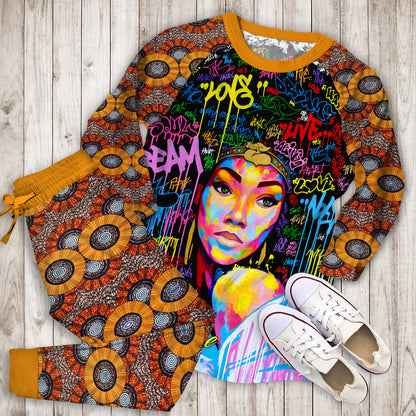 African American Dream Personalized Name Pajama Set |Sleepwear Pjs Sets | Raglan Shirt Pants Set