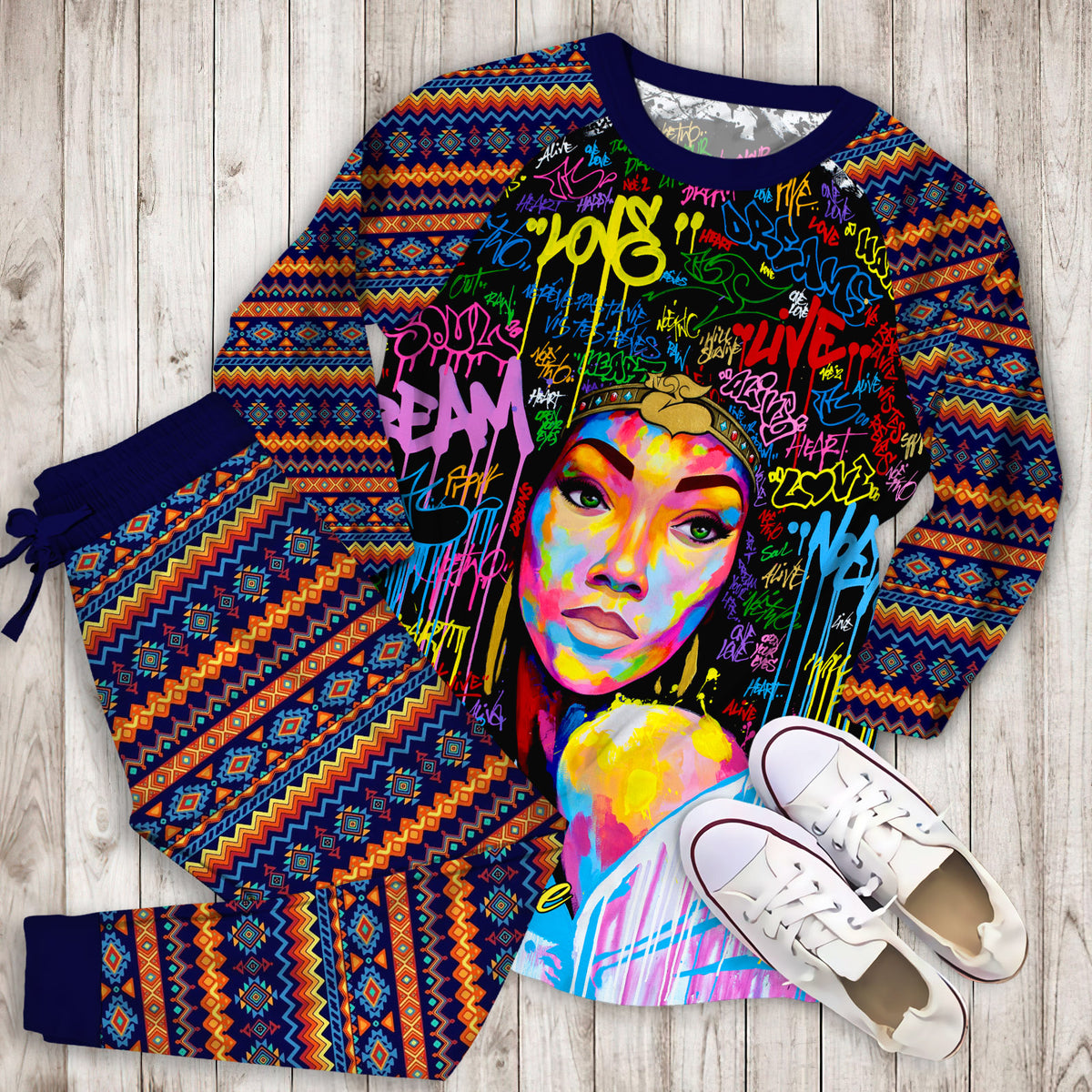 African American Dream Personalized Name Pajama Set |Sleepwear Pjs Sets | Raglan Shirt Pants Set