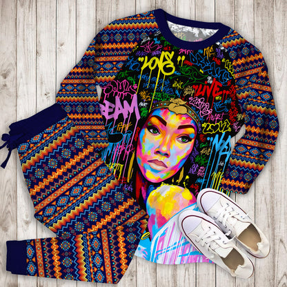 African American Dream Personalized Name Pajama Set |Sleepwear Pjs Sets | Raglan Shirt Pants Set
