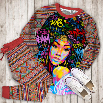 African American Dream Personalized Name Pajama Set |Sleepwear Pjs Sets | Raglan Shirt Pants Set