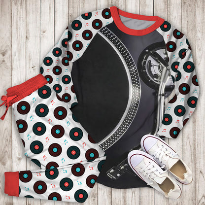 Dj Mixer Rectangle Pajama Set |Sleepwear Pjs Sets | Raglan Shirt Pants Set