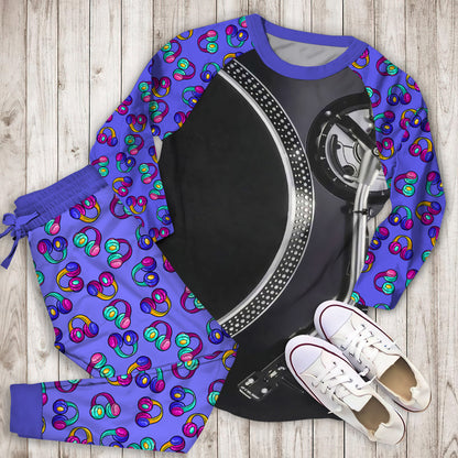 Dj Mixer Rectangle Pajama Set |Sleepwear Pjs Sets | Raglan Shirt Pants Set