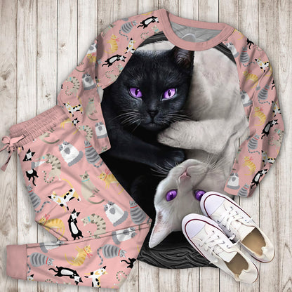 Cat Pajama Set | Pajamas | Cotton Sleepwear Sets | Soft Long Sleeve Pjs | Raglan Shirt and Pants Set