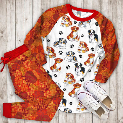 Australian Shepherd Mom Pajama Set | Pajamas | Cotton Sleepwear Sets | Soft Long Sleeve Pjs | Raglan Shirt and Pants Set