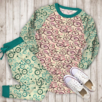 Bicycles Pajama Set | Pajamas | Cotton Sleepwear Sets | Soft Long Sleeve Pjs | Raglan Shirt and Pants Set
