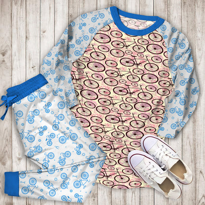 Bicycles Pajama Set | Pajamas | Cotton Sleepwear Sets | Soft Long Sleeve Pjs | Raglan Shirt and Pants Set