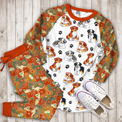 Australian Shepherd Mom Pajama Set | Pajamas | Cotton Sleepwear Sets | Soft Long Sleeve Pjs | Raglan Shirt and Pants Set
