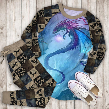 Dragon Pajama Set | Pajamas | Cotton Sleepwear Sets | Soft Long Sleeve Pjs | Raglan Shirt and Pants Set