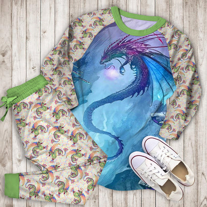 Dragon Pajama Set | Pajamas | Cotton Sleepwear Sets | Soft Long Sleeve Pjs | Raglan Shirt and Pants Set