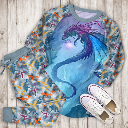 Dragon Pajama Set | Pajamas | Cotton Sleepwear Sets | Soft Long Sleeve Pjs | Raglan Shirt and Pants Set
