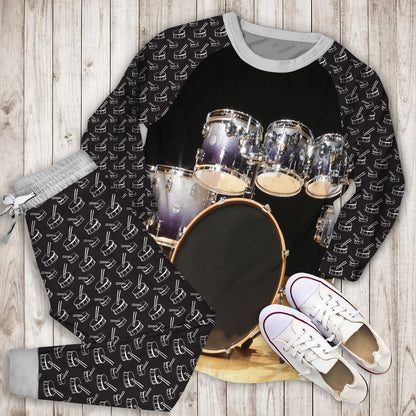 Drum Pajama Set |Sleepwear Pjs Sets | Raglan Shirt Pants Set