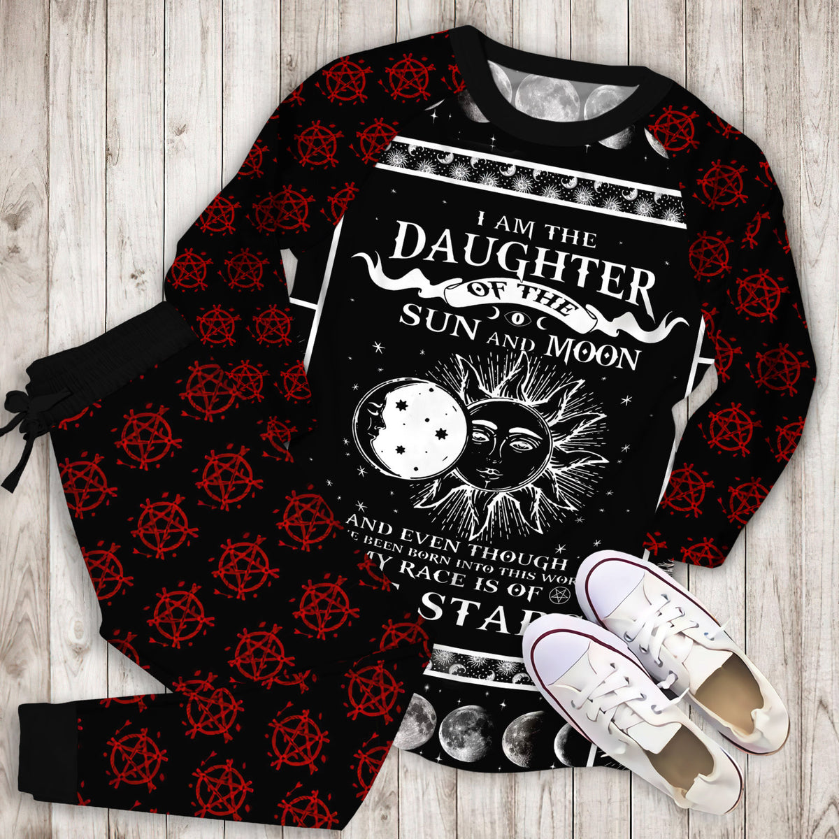 Wicca Pajama Set | Pajamas | Cotton Sleepwear Sets | Soft Long Sleeve Pjs | Raglan Shirt and Pants Set