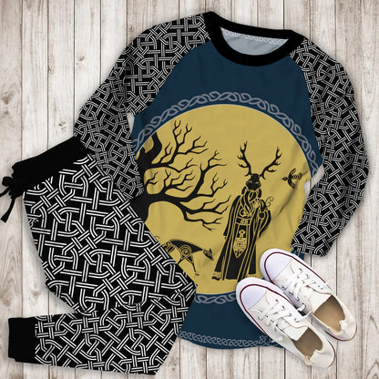Celtic Druid Pajama Set |Sleepwear Pjs Sets | Raglan Shirt Pants Set