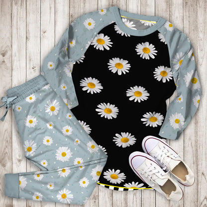 Daisy Pajama Set | Pajamas | Cotton Sleepwear Sets | Soft Long Sleeve Pjs | Raglan Shirt and Pants Set