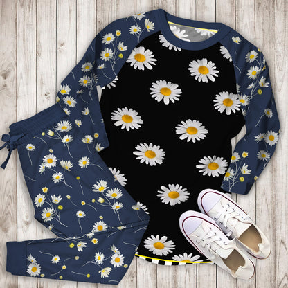 Daisy Pajama Set | Pajamas | Cotton Sleepwear Sets | Soft Long Sleeve Pjs | Raglan Shirt and Pants Set