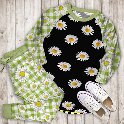 Daisy Pajama Set | Pajamas | Cotton Sleepwear Sets | Soft Long Sleeve Pjs | Raglan Shirt and Pants Set