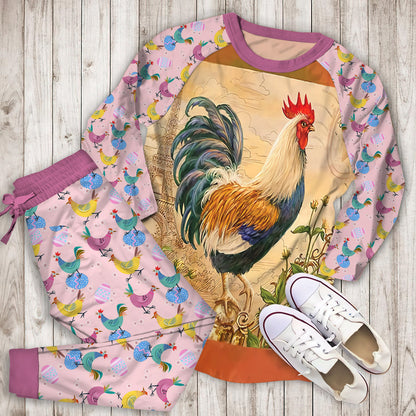 Chicken Pajama Set | Pajamas | Cotton Sleepwear Sets | Soft Long Sleeve Pjs | Raglan Shirt and Pants Set