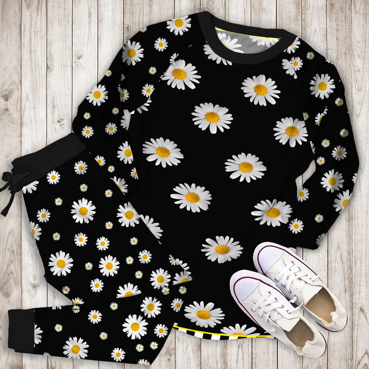 Daisy Pajama Set | Pajamas | Cotton Sleepwear Sets | Soft Long Sleeve Pjs | Raglan Shirt and Pants Set