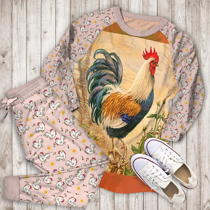 Chicken Pajama Set | Pajamas | Cotton Sleepwear Sets | Soft Long Sleeve Pjs | Raglan Shirt and Pants Set