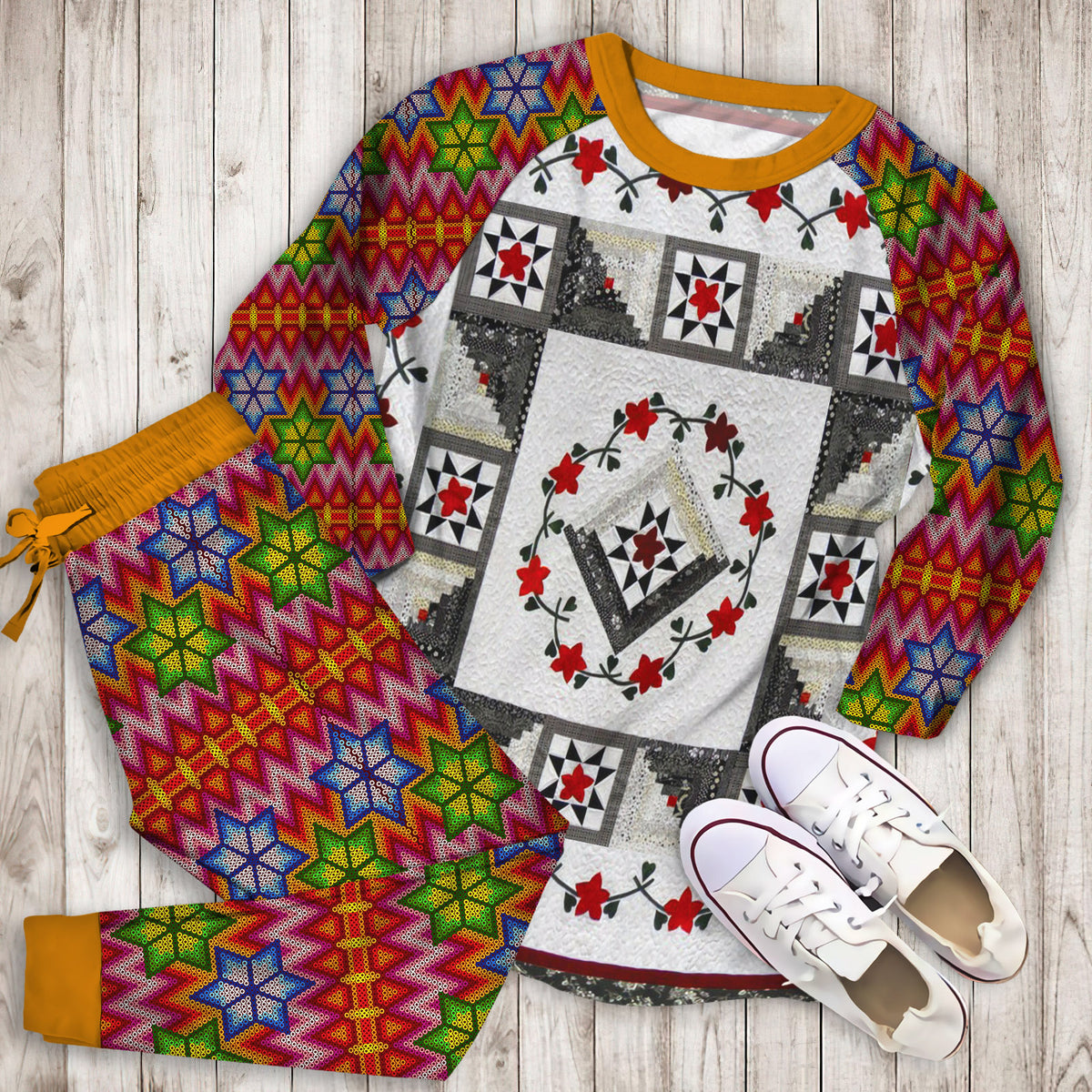 Amish Pajama Set |Sleepwear Pjs Sets | Raglan Shirt Pants Set