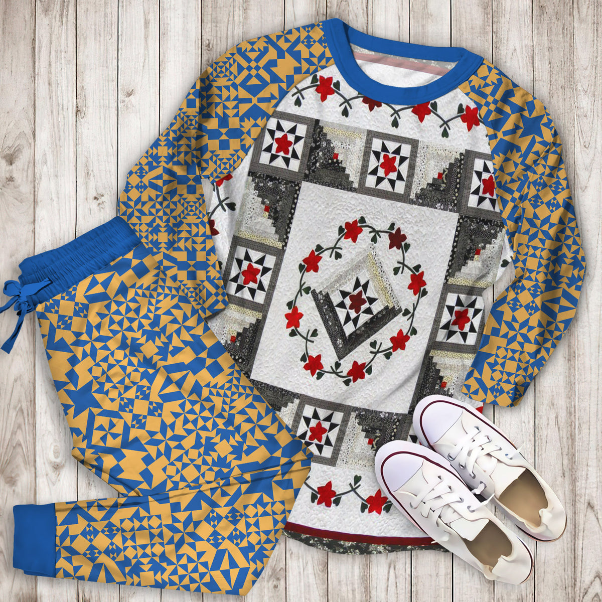 Amish Pajama Set |Sleepwear Pjs Sets | Raglan Shirt Pants Set