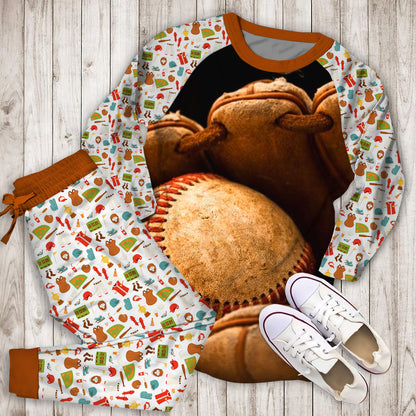 Baseball Personalized Name Pajama Set | Pajamas | Cotton Sleepwear Sets | Soft Long Sleeve Pjs | Raglan Shirt and Pants Set
