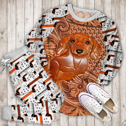 Dachshund Pajama Set | Pajamas | Cotton Sleepwear Sets | Soft Long Sleeve Pjs | Raglan Shirt and Pants Set
