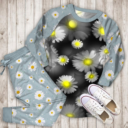 Daisy Pajama Set | Pajamas | Cotton Sleepwear Sets | Soft Long Sleeve Pjs | Raglan Shirt and Pants Set