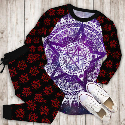 Wicca Pajama Set | Pajamas | Cotton Sleepwear Sets | Soft Long Sleeve Pjs | Raglan Shirt and Pants Set