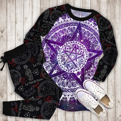 Wicca Pajama Set | Pajamas | Cotton Sleepwear Sets | Soft Long Sleeve Pjs | Raglan Shirt and Pants Set