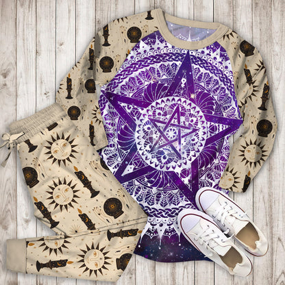 Wicca Pajama Set | Pajamas | Cotton Sleepwear Sets | Soft Long Sleeve Pjs | Raglan Shirt and Pants Set